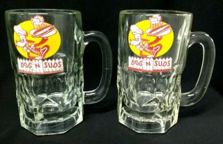 Set Of Two - Vintage Dog N Suds - 6 " Root Beer Glass Mugs