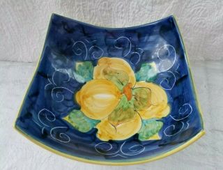 Italian Pottery Bowl Vietrsol Art Hand Painted Collectible Decorative Vtg