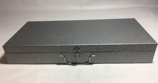 1 Vintage Metal Storage Case Box 240 Slides Or Coin Holders Grey
