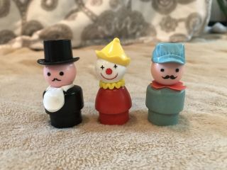 Vintage Fisher Price Little People Ringmaster/conductor/clown Circus Train 991
