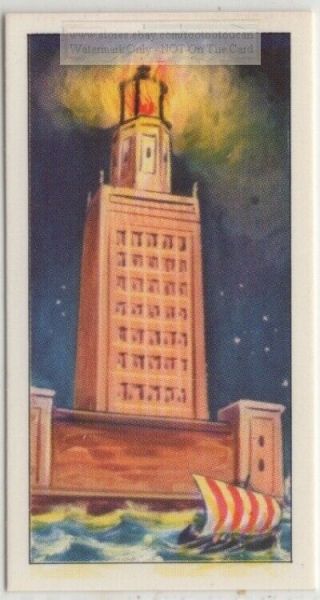Pharos Lighthouse Of Alexandria Egypt Ptolemy Vintage Trade Ad Card