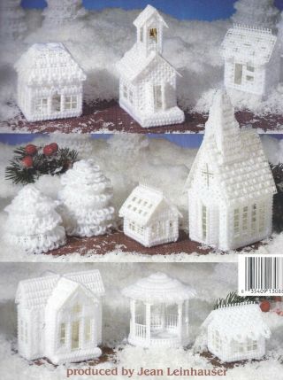 Vintage Plastic Canvas SNOW VILLAGE Pattern Book Christmas Putz Houses House 2