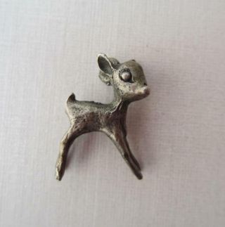 Vintage Silver Bambi Deer Fawn Charm