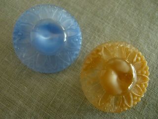 2 Vintage Moonglow Glass Buttons 23mm Sew Craft Scrapbook Knit Quilt Jewelry