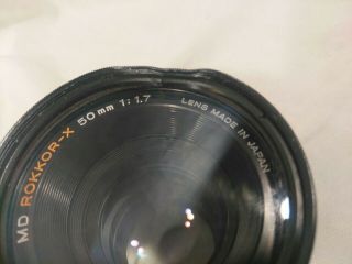 VTG Minolta MD Rokkor - X 50mm 1:1.  7 Camera Lens parts 3