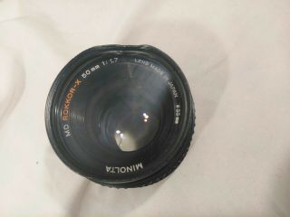 VTG Minolta MD Rokkor - X 50mm 1:1.  7 Camera Lens parts 4