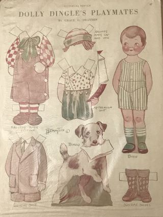 Vintage Dolly Dingles Playmates Pictorial Review 1929 Paperdoll