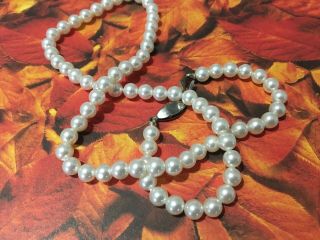 Stunning Vintage Estate Faux Pearl Choker Necklace 18 Inch