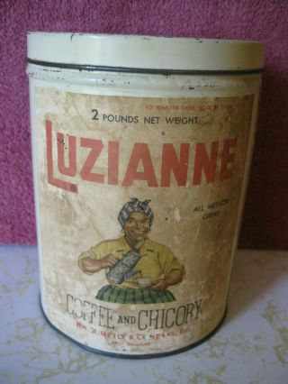 Vintage Luzianne Coffee And Chicory 2lb Wm.  B.  Reily & Co.  Inc.  Orleans Tin