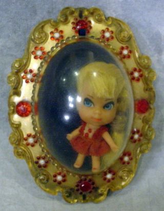 Vintage 1966 Mattel Toys - Liddle Kiddles Lucky Locket - Lorna - In Case