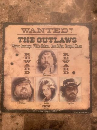 Vintage The Outlaws By Willie Nelson/waylon Jennings Vinyl Record - Scratches