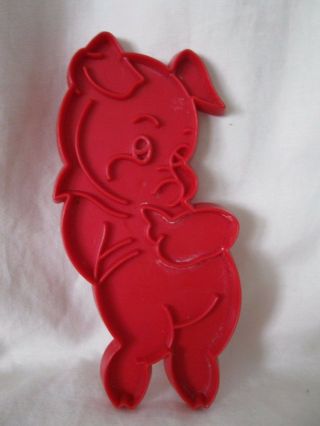 Vintage Red Tupperware Porky Pig Cookie Cutter Euc