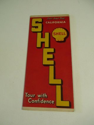 Vintage 1939 Shell California State Highway Gas Service Station Road Map - Box A50 2