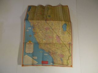 Vintage 1939 Shell California State Highway Gas Service Station Road Map - Box A50 5
