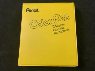 Vintage Pentel Color Pen Set Of 24 Colors Fine Point S360 - 24
