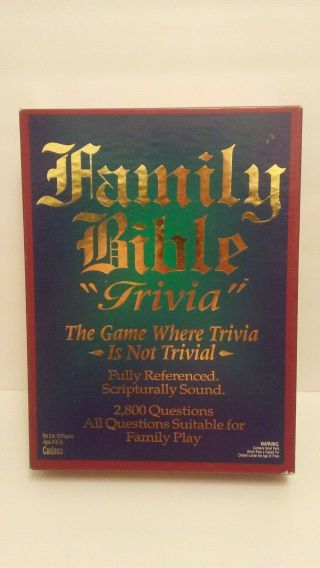 Family Bible Trivia Board Game Cadaco 1984 Vintage Complete 5400 Questions