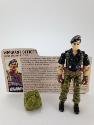 Vintage Gi Joe Cobra 1985 Flint Warrant Officer W/ File Card - Same Day