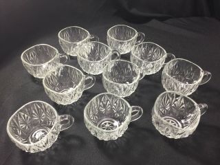 Vintage Hazel Atlas Williamsport Clear Glass Punch Cups Set Of 11 Glasses