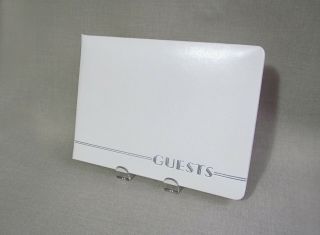 Vintage Elite Guest Book White Leatherette G17 Samuel Ward Boston W/ Box