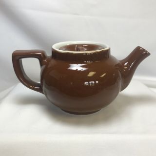 Vintage Shenago China Castle Pennsylvania Brown/ White Teapot