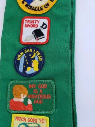Vintage Girl Scout Sash Made In USA with Patches/Spiritual Badges/ Christian 2