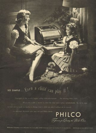 1947 Vintage Ad Philco 1201 Table Radio Phonograph,  Very Popular Model083118
