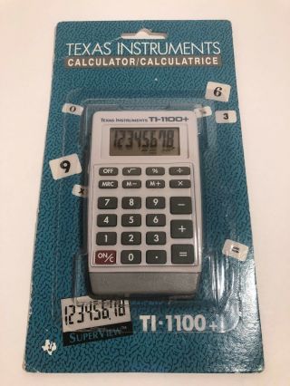 Vintage Calculator Texas Instruments Ti - 1100,  Superview In Orig.  Packaging
