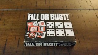 Vintage 1981 Fill Or Bust Card & Dice Game