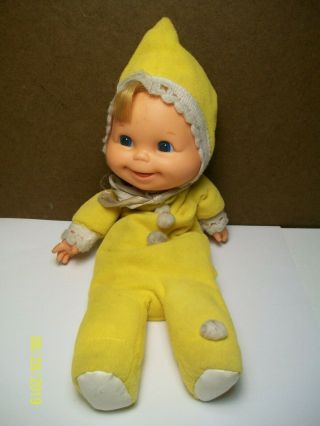 Vintage 1970 Mattel Baby Beans Doll (yellow Outfit & Blonde Hair)