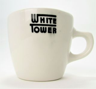 Vintage White Tower Restaurant Ware Coffee Cup Mug By Homer Laughlin Heavy
