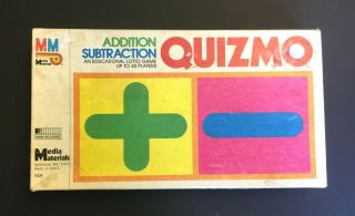 Vintage Quizmo Addition & Subtraction Math Bingo Game Milton Bradley 1979