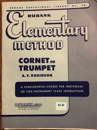 Vintage Elementary Method Cornet Or Trumpet For Individual Instruction Brass
