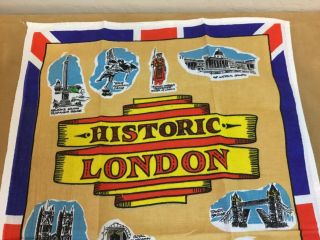 Vintage Kitchen Souvenir Towel,  London,  England,  Historic London,  Cotton 2