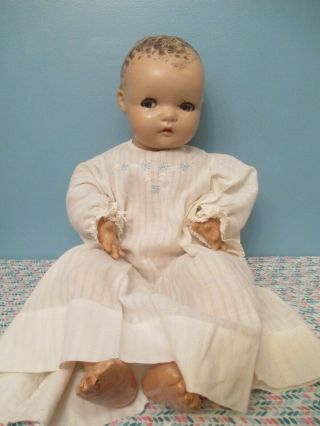Vintage Composition & Cloth Baby Doll With Flirty Eyes,  Needs Tlc