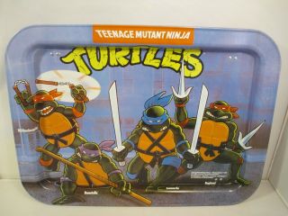 Vintage 1988 Teenage Mutant Ninja Turtles Metal Tv Tray Great Shape