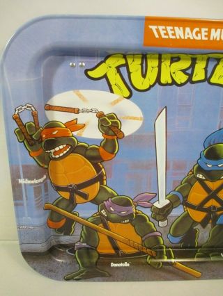 Vintage 1988 Teenage Mutant Ninja Turtles Metal TV Tray Great Shape 2