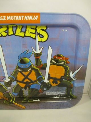 Vintage 1988 Teenage Mutant Ninja Turtles Metal TV Tray Great Shape 3