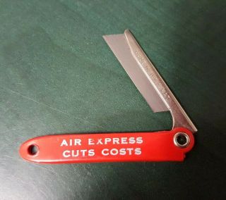 Red Gits Razor Nife Vintage Folding Knife Box Cutter " Air Express Cuts Costs "