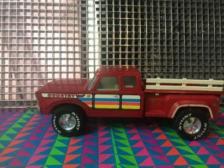 Vintage Nylint " Country Gent " 12 " L Extra Cab Metal Pickup Truck W/dump Truck Bed