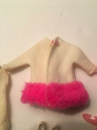 Vintage Topper Dawn Doll Outfit,  817 Furry Flounce,  Complete 4