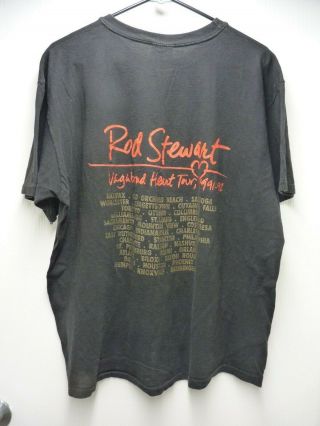 Vintage ROD STEWART Vagabond Heart Tour 91 - 92 Concert XL Black T - Shirt 2