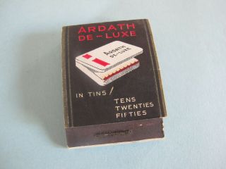 Vintage Ardath De Luxe Cigarettes In Tins Advertising Matchbook Cover