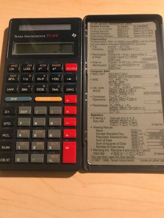 Vintage Texas Instruments Ti - 34 Solar Calculator