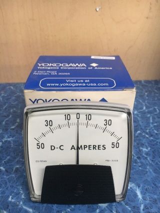 Vintage Yokogawa Ammeter Panel Meter 50 - 0 - 50 Dc Amperes 31