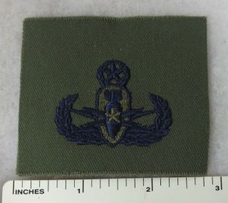 1960s Vietnam Vintage Us Air Force Master Bomb Disposal Badge Patch Subdued Eod