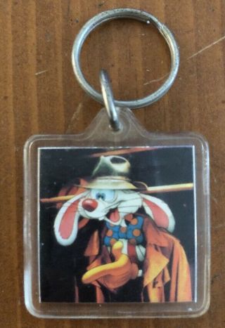 Who Framed Roger Rabbit Plastic 1.  5” Keychain Disney/amblin 1987 Vintage Rare