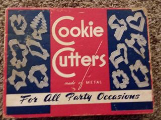 Lovely Vintage Cookie Cutters,  For All Party Occasions,  Made Of Metal 40s 50s