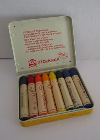 Wachsfarben Stockcar beeswax crayons vintage West Germany horse tin box art 5