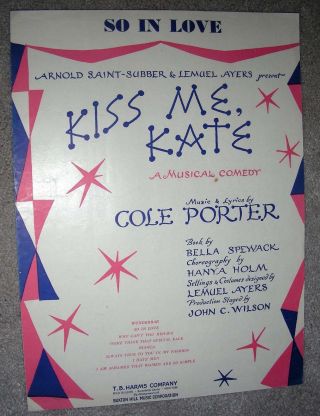 1948 So In Love Vintage Sheet Music Kiss Me Kate By Cole Porter