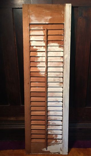 Vintage Louver Wood Shutter 30 " By 9 "